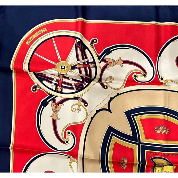 Authentic RARE! Hermes Washington's Carriage Vintage 90cm Silk Scarf - Picture 6 of 7